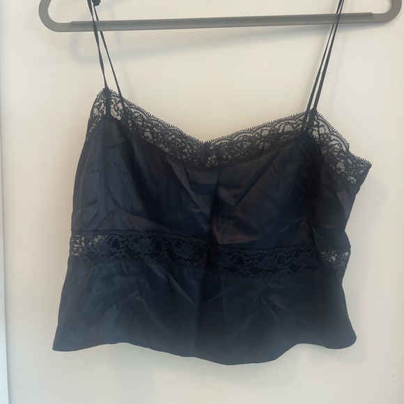 Reformation Black Lace Trim Camisole, M - Picture 3 of 6